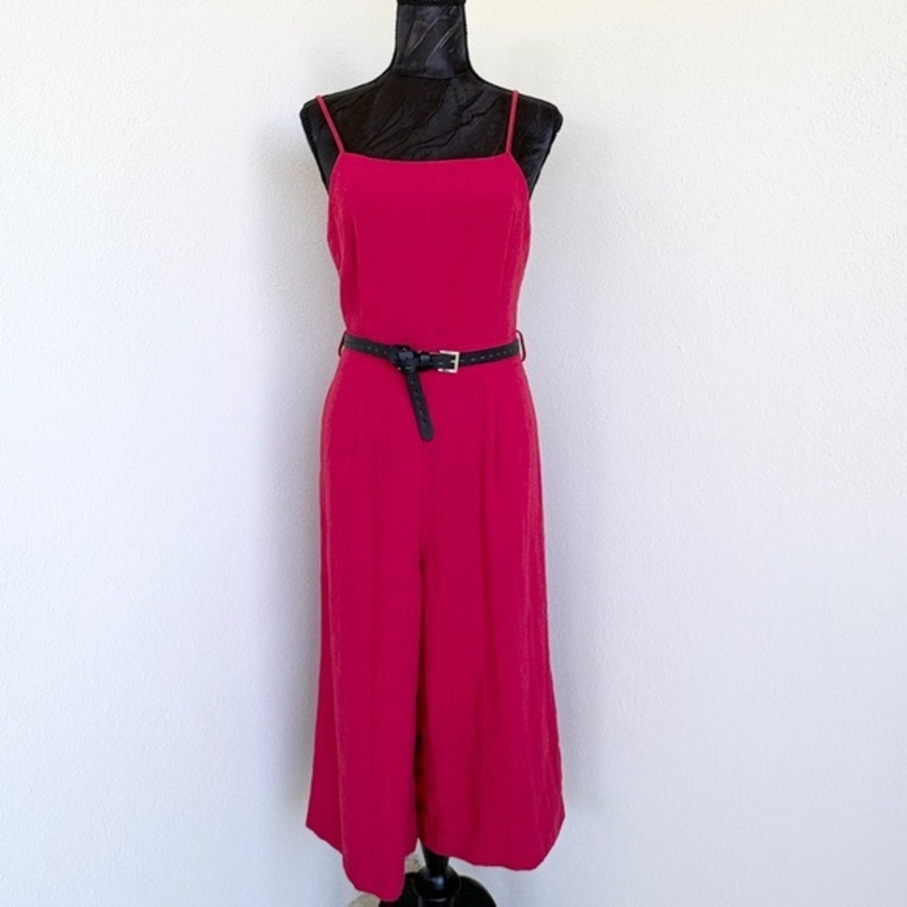 White Closet Jumpsuit Belted Wide‎ Leg, Womens M Red